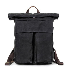 Cool Waxed Canvas Mens Waterproof 15.6'' Travel Backpack Hiking Backpack for Men - imessengerbags