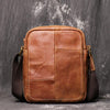 Brown Leather Vertical Messenger Bag Men's Small Side Bag Mini Phone Bag Courier Bag For Men