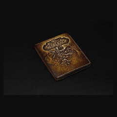 Handmade Leather Tooled World of Warcraft Lich King Mens billfold Wallet Cool Leather Wallet Slim Wallet for Men - imessengerbags