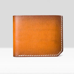 Handmade Mens Cool billfold Leather Wallet Men Small Slim Wallets Bifold for Men - imessengerbags