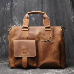 Leather Mens Briefcase 13inch Laptop Handbag Work Bag Business Bag Shoulder Bag For Men - imessengerbags