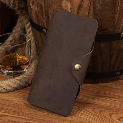 Coffee Cool Mens long Wallet Bifold Long Wallet Card Wallet Phone Wallet for Men - imessengerbags