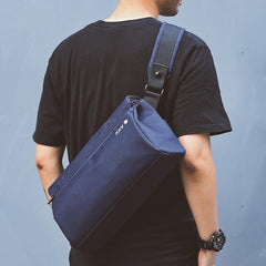 Fashion Oxford Cloth PVC Men's Black Sling Bag Chest Bag Blue One Shoulder Backpack For Men - imessengerbags