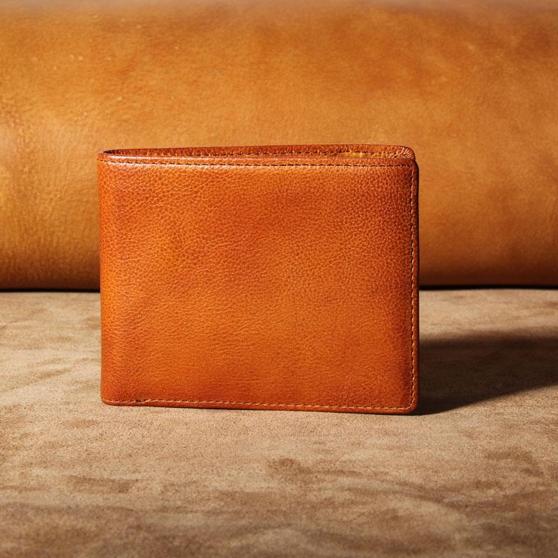 Handmade Genuine Leather Mens Cool Slim Leather Wallet Men Small Wallets Bifold for Men - imessengerbags