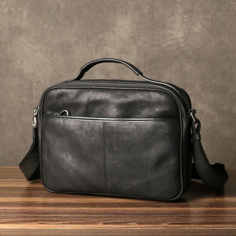 Genuine Leather Mens Cool Messenger Bag Briefcase Work Bag Business Bag for men - imessengerbags