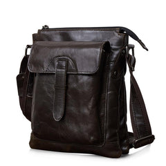 Dark Coffee LEATHER MENS Ipad Vertical SIDE BAG COURIER BAG Small Vertical MESSENGER BAG FOR MEN