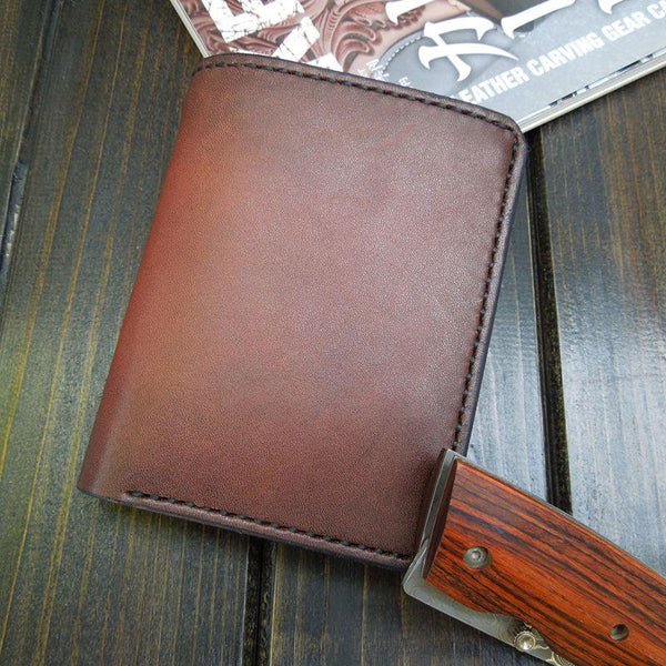 Handmade Leather billfold Wallet Mens Cool billfold Slim Wallet Wallet For Men - imessengerbags