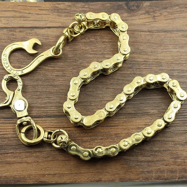 Badass Brass Gold Mens 18‘’ Bike Chain Pants Chain Wallet Chain Motorcycle Wallet Chain for Men