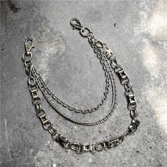 Badass Men's Silver Triple Pants Chain Bike Chain Long Punk Wallet Chain For Men - imessengerbags