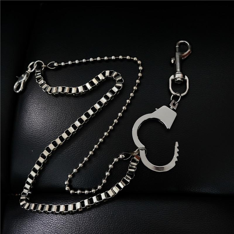 Fashion Men's Silver Double Long Pants Chain Punk Biker Wallet Chain For Men - imessengerbags