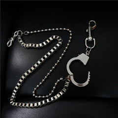 Fashion Men's Silver Double Long Pants Chain Punk Biker Wallet Chain For Men - imessengerbags