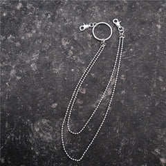 Badass Punk Mens Womens Stainless Steel Double Beaded Pants Chain Wallet Chain For Men - imessengerbags