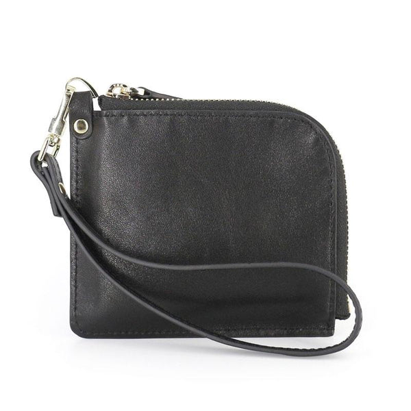 Leather Mens Zipper Small Wallet Wristlet Wallet Clutch Wallet Small Wallet for Men - imessengerbags