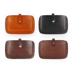 Handmade Leather Mens Card Wallet Front Pocket Wallets Small Wallets for Men