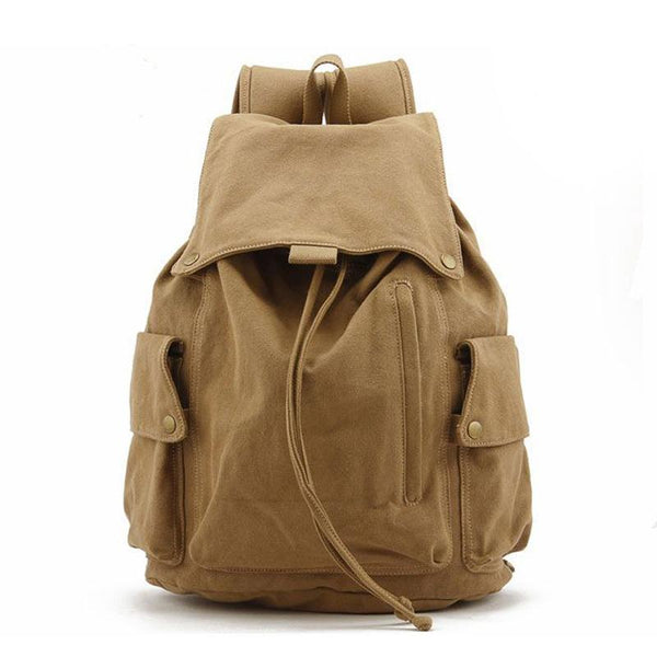 Green CANVAS Large MENS WOmens 14'' School BACKPACK Hiking Backpack FOR MEN - imessengerbags