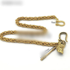 Cool Brass 18‘’ Biker Wallet Chain Skull Key Chain Wallet Chain Pants Chain For Men - imessengerbags