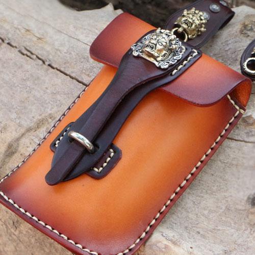 Leather Belt Pouch Mens Small Cases Waist Bag Hip Pack Belt Bag Fanny Pack Bumbag for Men - imessengerbags