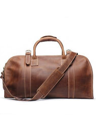 Vintage Cool Leather Mens Weekender Bag Travel Bag Cool Duffle Bag for Men