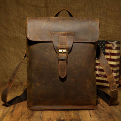 Black Fashion Mens Leather 14-inch Computer Backpack Brown Side Bag Messenger Bag for men - imessengerbags