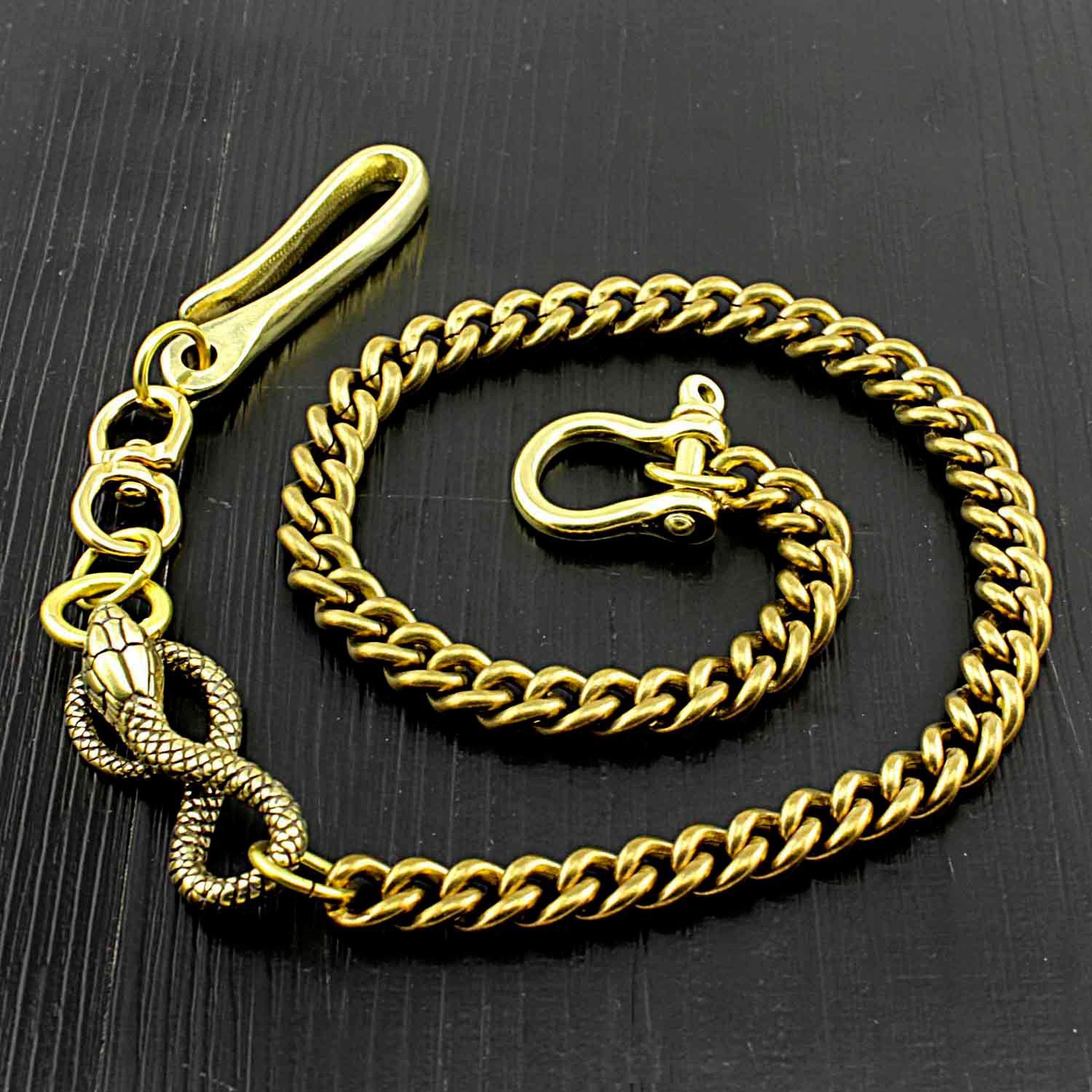 Cool Gold Long Snake Pants Chain Wallet Chain Long Biker Wallet Chain For Men - imessengerbags