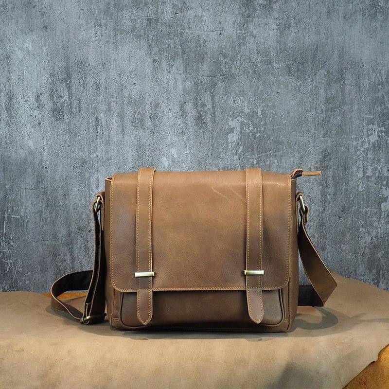Cool Leather Mens Small Side Bag Small Shoulder Bag Messenger Bag for Men