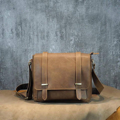 Cool Leather Mens Small Side Bag Small Shoulder Bag Messenger Bag for Men
