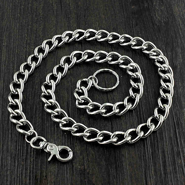 SOLID STAINLESS STEEL BIKER SILVER WALLET CHAINs LONG PANTS CHAIN Jeans Chain Jean Chain FOR MEN - imessengerbags