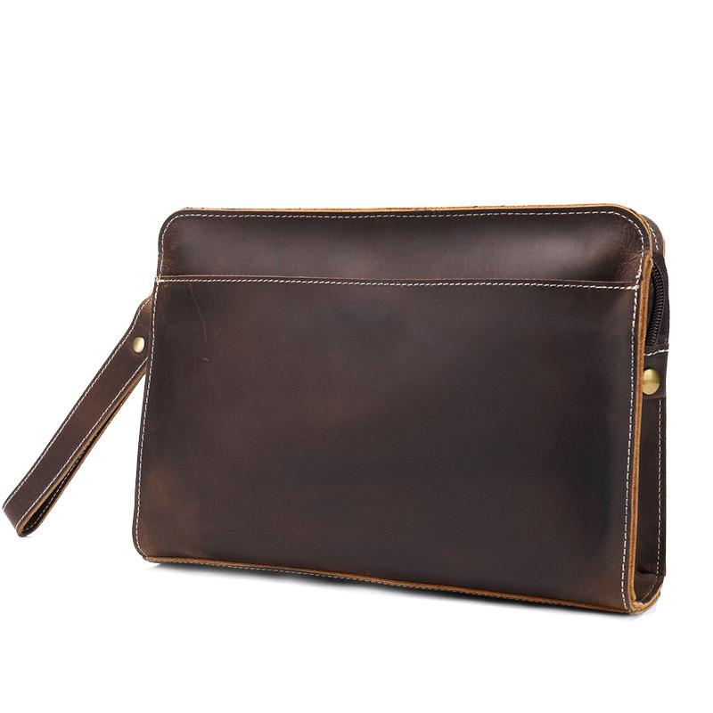 Cool Leather Mens Clutch Bag Wristlet Bag Clutch Wallet Business Clutch for Men