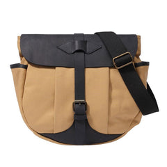 Mens Canvas Leather Saddle Side Bag Messenger Bag Canvas Shoulder Bag for Men