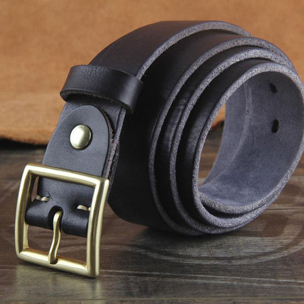 Genuine Leather Punk Rock Biker Trucker Mens Belt Men Black Coffee Belt for Men - imessengerbags