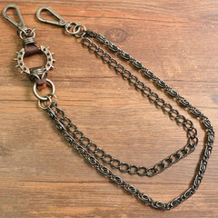 Badass Mens Double Stainless steel Biker Wallet Chain Pants Chain For Men