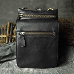 Mens Leather Small Side Bag COURIER BAG Waist Pouch Holster Belt Case Belt Pouch for Men