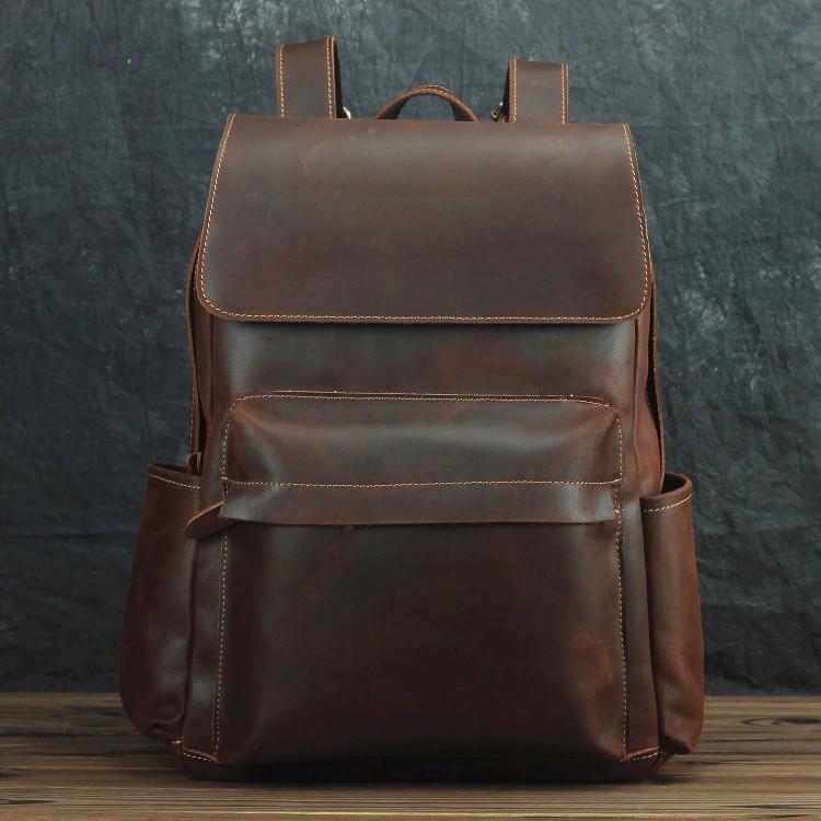 best leather pc backpack Best Brown Mens Leather 14 inches School Backpack Travel Backpack Top Computer Backpack For Men