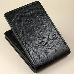 Handmade Leather Tooled Predator License Wallet Mens Card billfold Wallet Cool Leather Wallet Slim Wallet for Men - imessengerbags