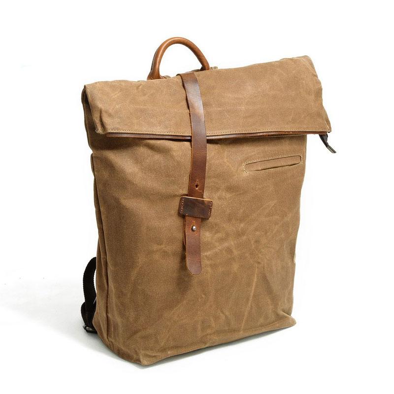 Badass Canvas Mens Travel Backpack Canvas School Backpack Laptop Backpack for Men