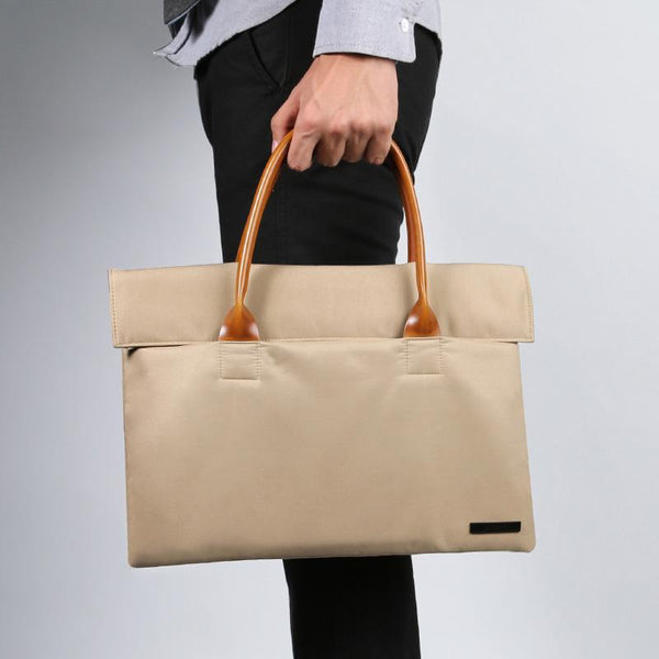 Fashion PVC Canvas Casual Black Men's Handbag Briefcase Business Laptop Handbag For Men