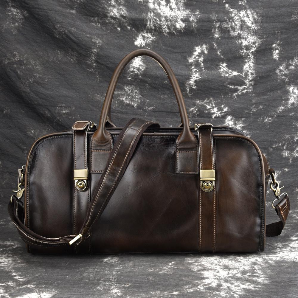 Casual Vintage Leather Men's Large Weekender Bag Travel Bag Overnight Bag For Men