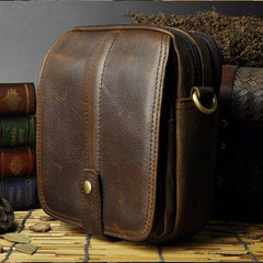 Mens Leather Small Belt Pouch Side Bags Waist Pouches COURIER BAG Holster Belt Case for Men