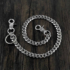 20'' SOLID STAINLESS STEEL BIKER SILVER WALLET CHAIN LONG PANTS CHAIN SILVER Jeans Chain Jean Chain FOR MEN - imessengerbags