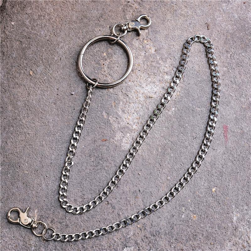Badass Men's Womens Silver Ring  Pants Chain Long Wallet Chain Biker Wallet Chain For Men - imessengerbags