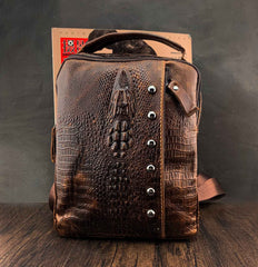 Badass Brown Leather Men's Sling Bag Chest Bag One shoulder Backpack Sling Bag For Men - imessengerbags