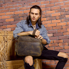 Cool Leather Vintage Mens Messenger Bags Small Shoulder Bags for Men - imessengerbags