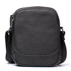 Cool Brown Leather Men's Small Vertical Side Bag Black Vertical Messenger Bag For Men