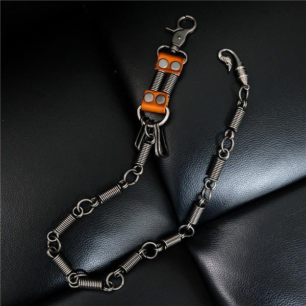 Cool Men's Silver Long Pants Chain Punk Long Biker Wallet Chain For Men