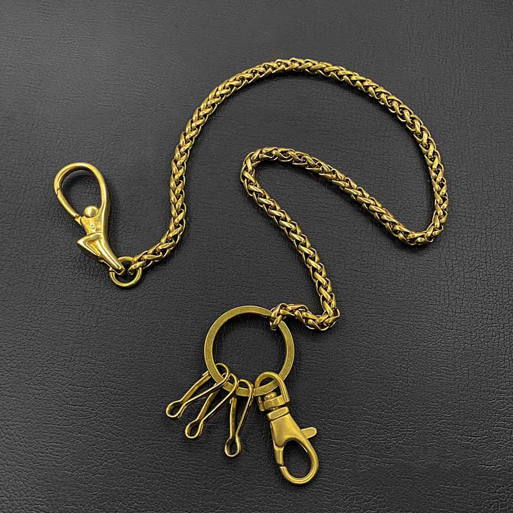 Fashion Brass 18" Mens Key Chain Pants Chain Wallet Chain Motorcycle Wallet Chain for Men - imessengerbags
