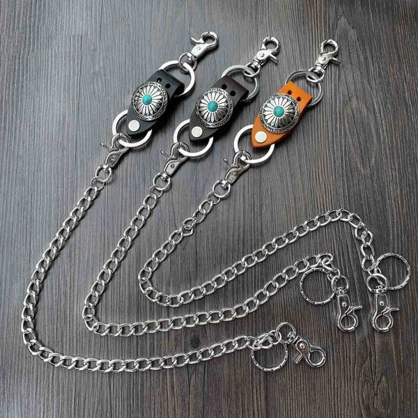 Badass Silver Mens Long Wallet Chain Biker Wallet Chain Pants Chain For Men - imessengerbags