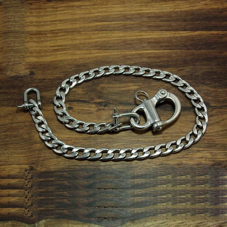 Cool Men's Silver Stainless Steel Long Key Chain Pants Chain Biker Wallet Chain For Men