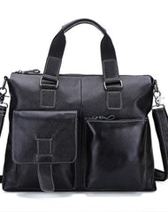 Vintage Leather Mens Briefcase Business Briefcase Cool Work Briefcase For Men - imessengerbags