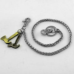 Cool Silver Axe Key Chain Long Wallet Chain BIker Wallet Chain Pants Chain For Men - imessengerbags