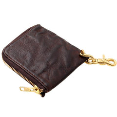 Cool Coffee Leather Mens Small Biker Chain Wallets Front Pocket Chain Wallet Small Wallet For Men - imessengerbags